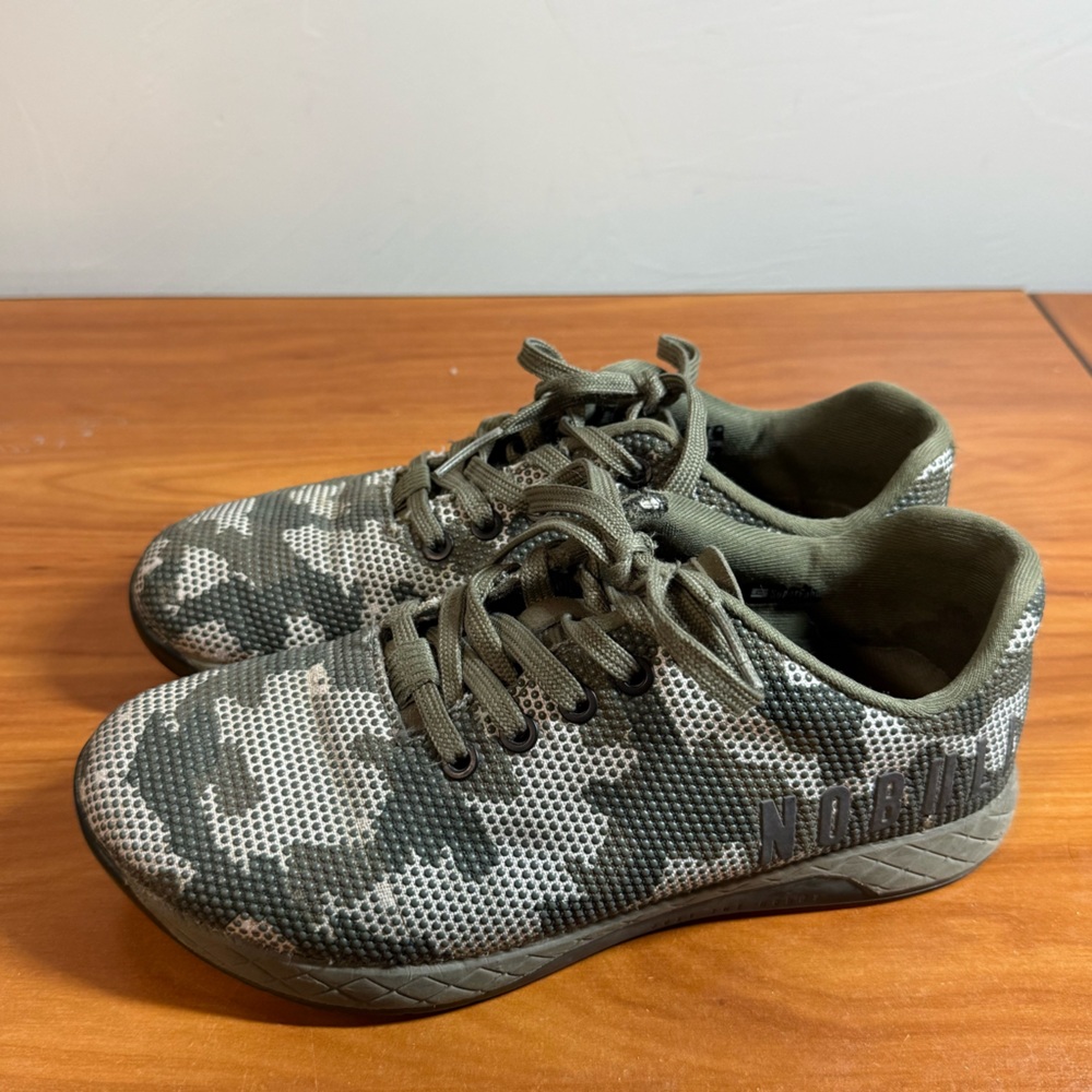 NOBULL Women's Outwork Shoe Sneaker Weight Lifting Workout Superfabric Camo Flat - Picture 4 of 9